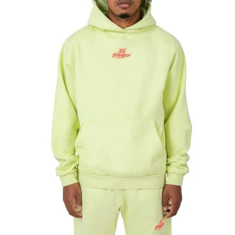100 Thieves Hoodie Enter Infinity 2021 Yellow Streetwear Size M